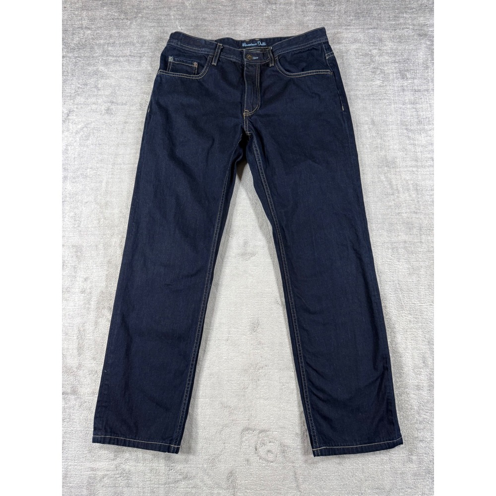 Massimo Dutti Jeans Women 34 Blue Denim Dark Wash Regular Fit Straight Leg